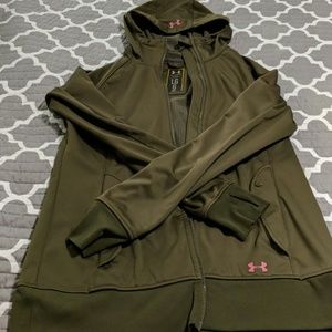 Womens Under Armour Jacket Size Large Olive Green